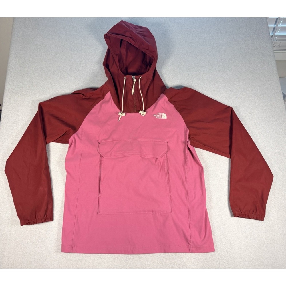 North Face Class V Pullover Jacket Mens Size Medium Pink/Red Packable